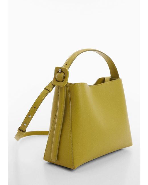 Mango Green Shopper Bag With Buckle
