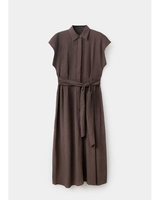 Mango Brown Belt Shirt Dress