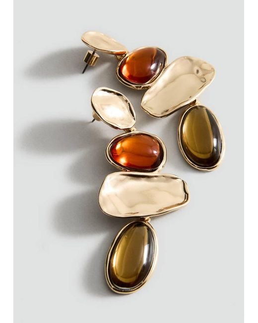 Mango White Combined Long Earrings