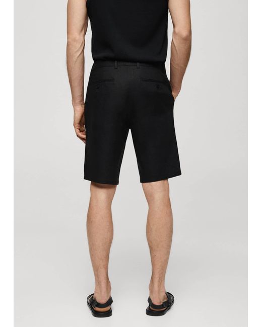 Mango Natural Slim Fit 100% Linen Bermuda Shorts for men