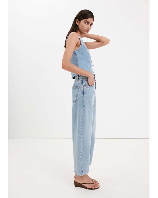 Mango Blue Balloon Crop Jeans