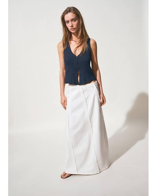 MANGO TEEN White Fluid Top With Press-Stud Fastening