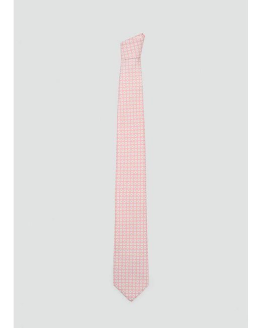 Mango Pink 100% Silk Tie With Floral Print for men