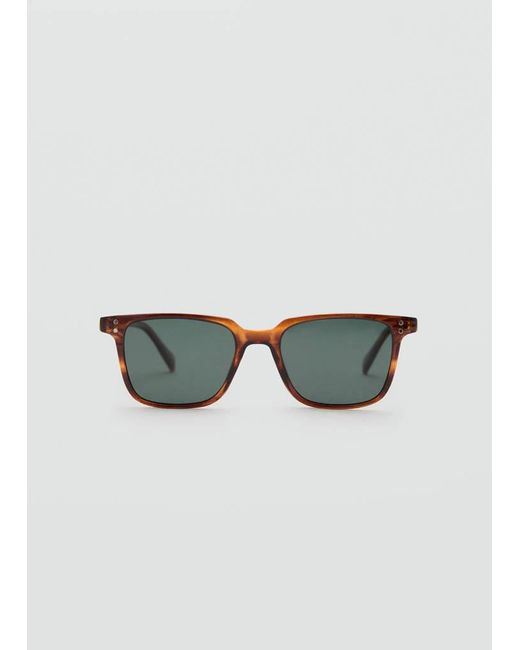 Mango Brown Rectangular-Frame Sunglasses for men