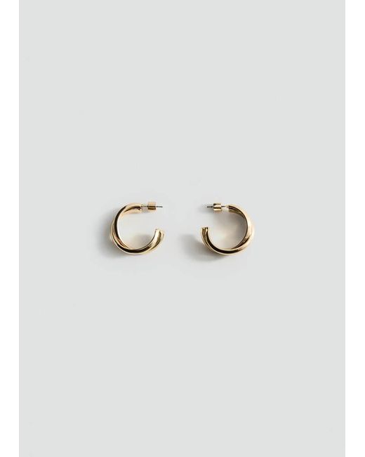 Mango Natural Interlinked Hoop Earrings