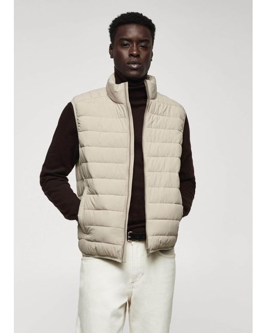 Mango Ultralight Water-repellent Quilted Gilet in White for Men | Lyst UK