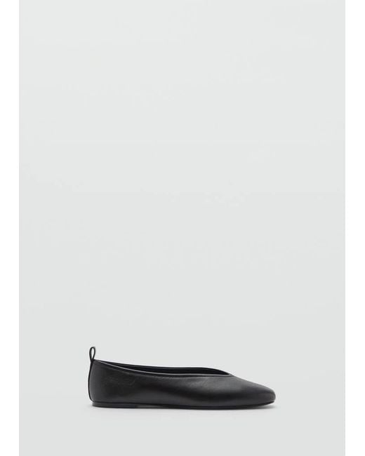 Mango Blue Leather Flat Shoes