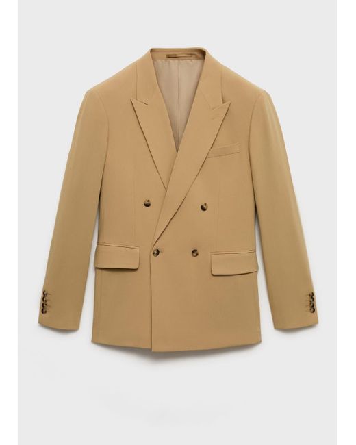 Mango Natural Boston Regular-Fit Double-Breasted Suit Jacket for men