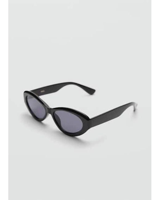 Mango Black Recycled Oval Acetate Sunglasses