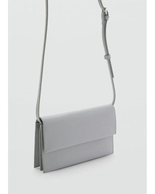 Mango Gray Crossbody Bag With Flap