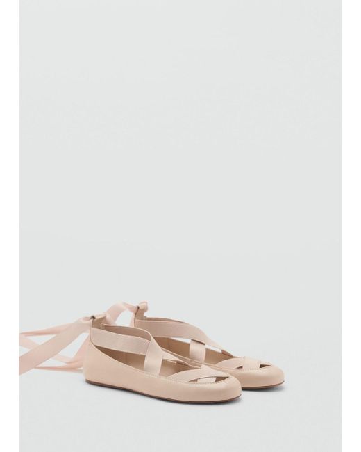 Ballerine Fasce Incrociate Grezzo di Mango in Pink