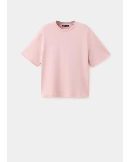 Mango Pink Oversized Short-Sleeved T-Shirt