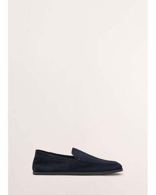 Mango Blue Suede Leather Loafers for men