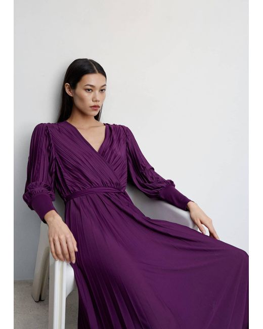 mango pleated wrap dress Pleated wrap dress - Women