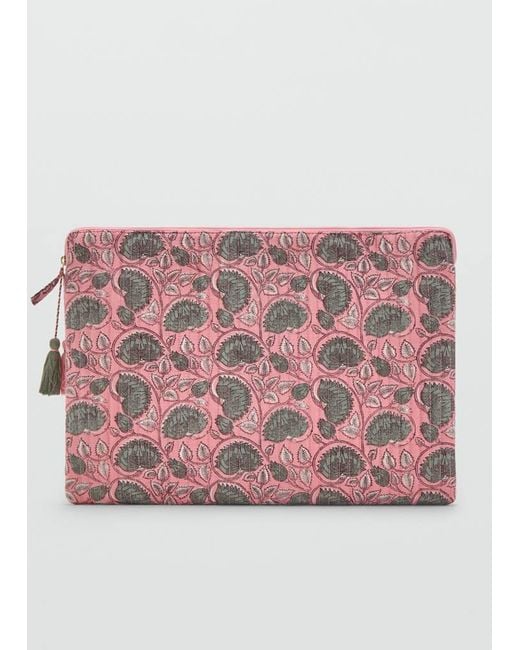 Mango Pink Cotton Laptop Cover
