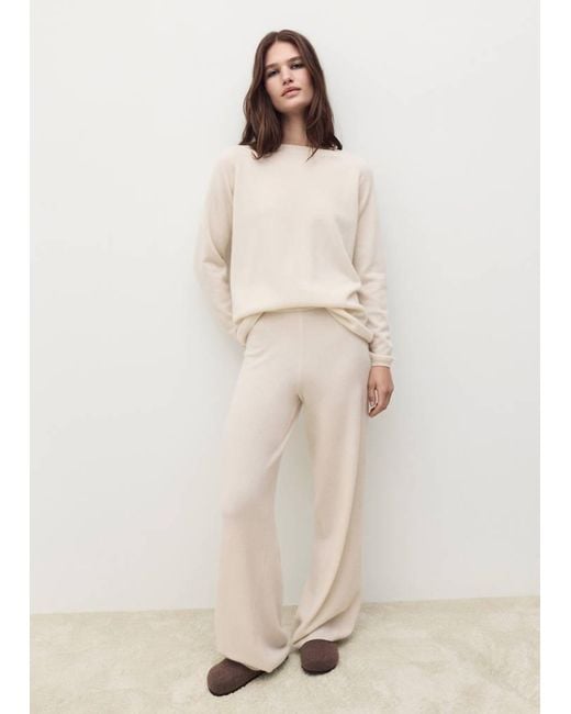 Mango Natural 100% Cashmere Trousers