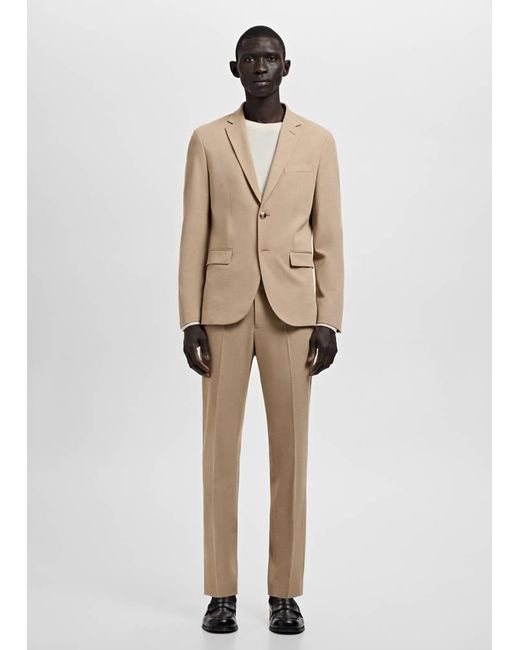 Mango Natural Stretch Fabric Super Slim-Fit Suit Trousers for men