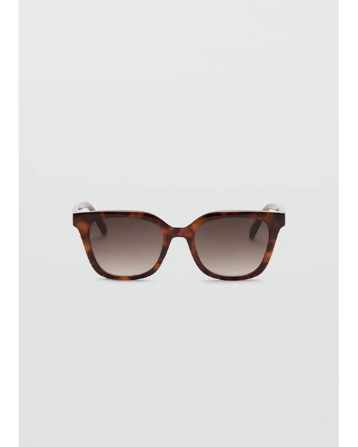 Mango Brown Squared Frame Sunglasses