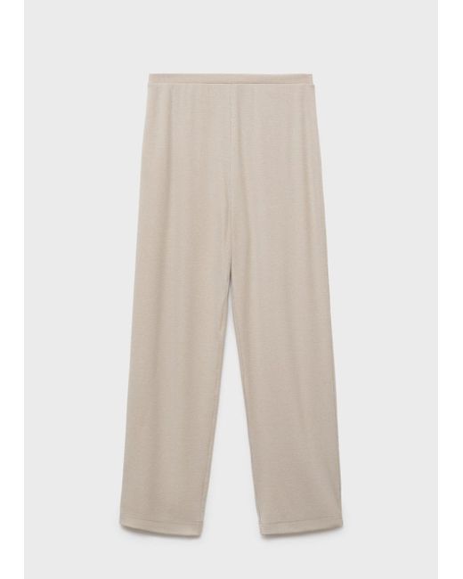 Mango Natural Ribbed-Knit Pyjama Trousers