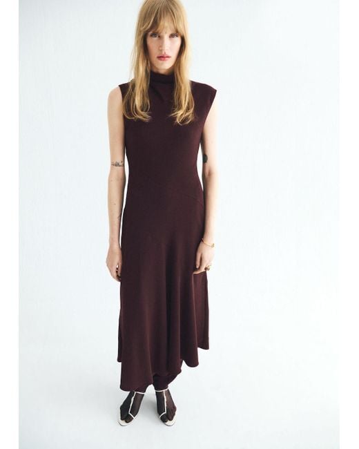 Mango Purple Long Turtleneck Dress