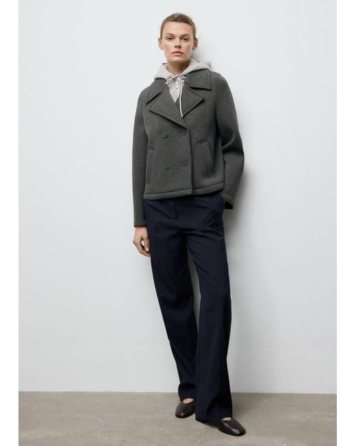 Mango Blue Combined Hooded Jacket