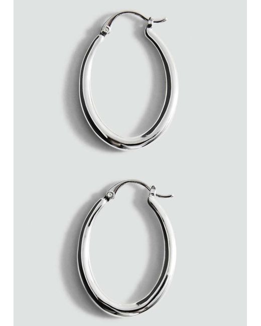 Mango White Oval Hoop Earrings
