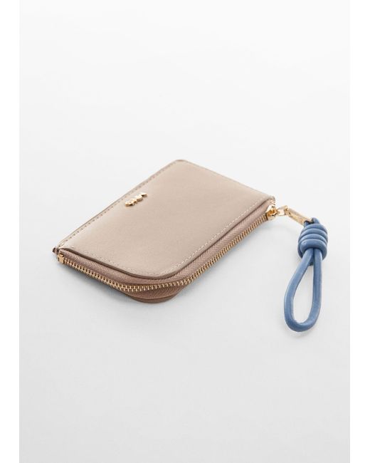 Mango Natural Leather-effect Zipped Card Holder