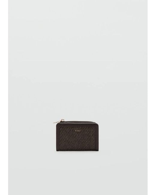 Mango Black Small Textured Purse