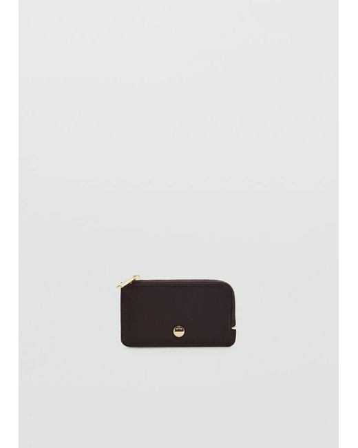 Mango White Nylon Zip Cardholder