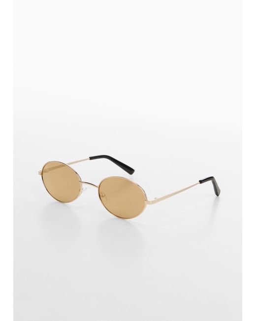 Mango White Rounded Sunglasses