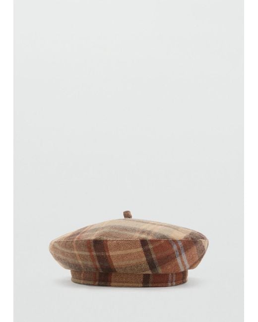 Mango Brown Check Beret