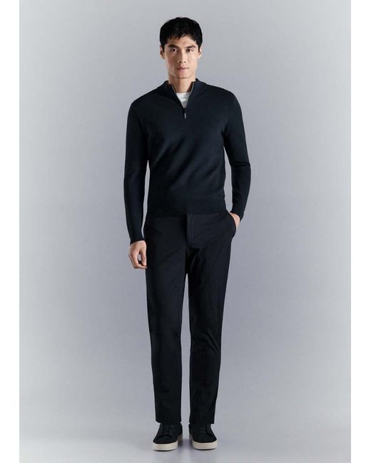 Pull Confort Extensible À Zip Bleu Marine Mango pour homme en coloris Gray
