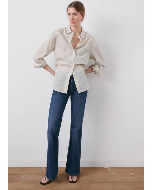 Mango Blue Flared High-Rise Jeans