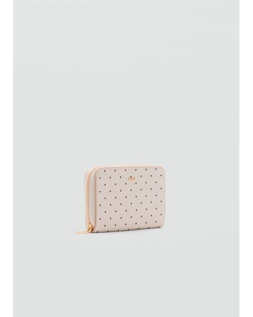 Mango White Polka Dot Wallet