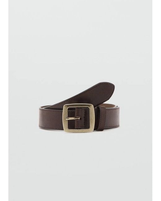 Mango Gray Square Buckle Belt