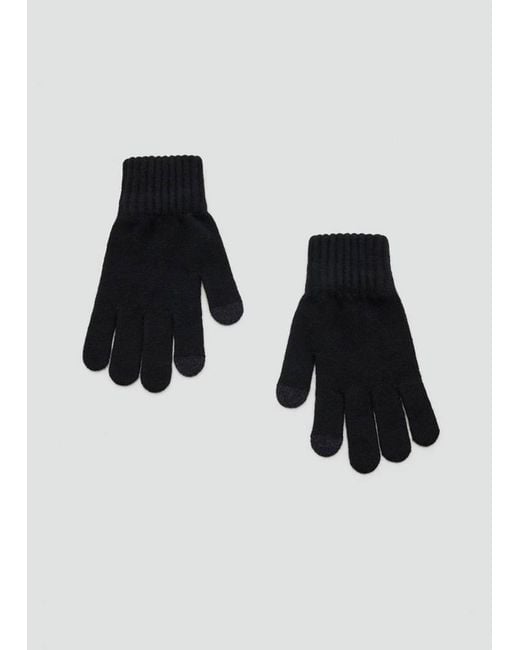 Mango Black Knitted Gloves for men