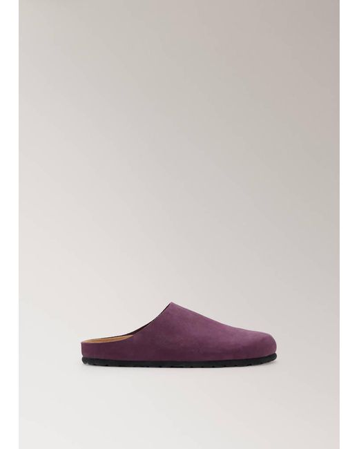 Mango Purple Minimalist Leather Clogs