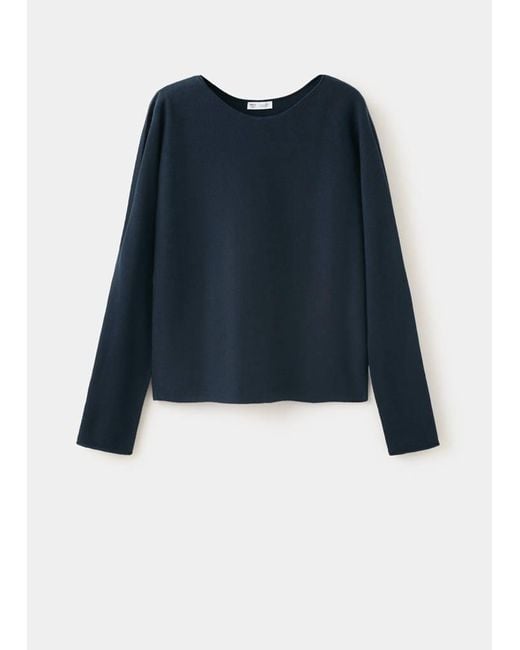 MANGO TEEN Blue Knitted Sweater With Openings