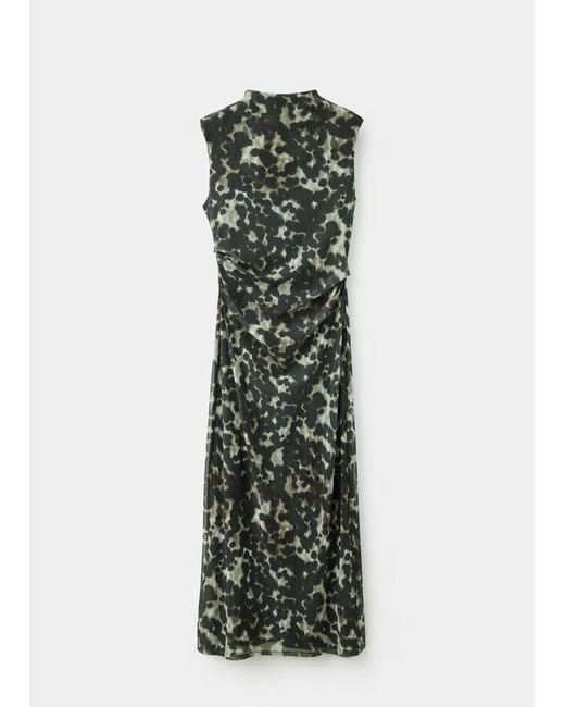 Mango Multicolor Printed Ruched Dress