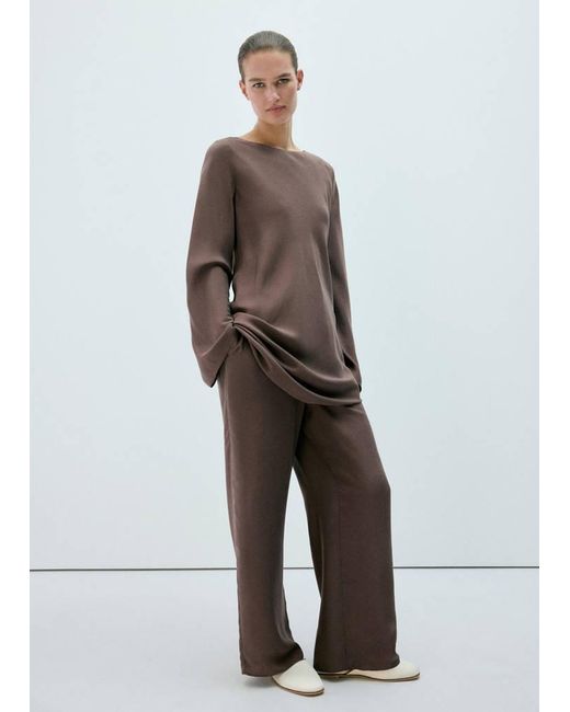 Mango Brown 100% Silk Nightdress