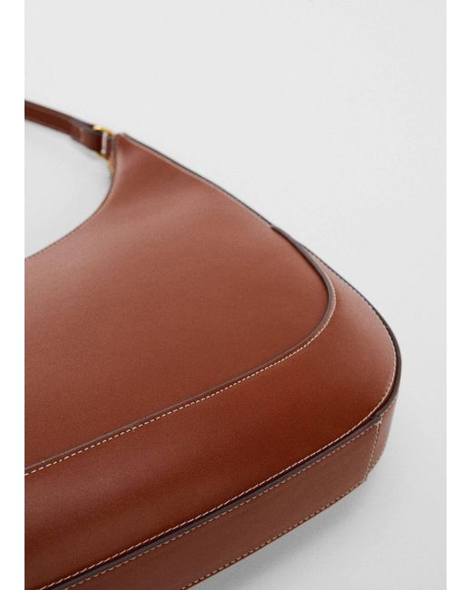 Mango Short-handle Shoulder Bag in Brown | Lyst UK