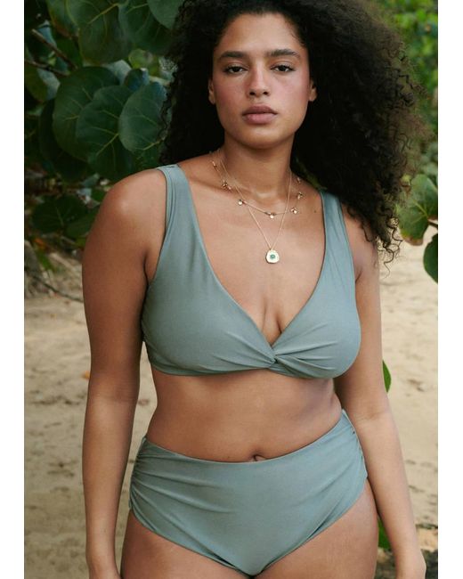 Mango Green Draped Bikini Top