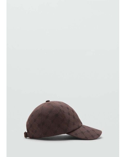Mango Brown Cap With Printed Logo