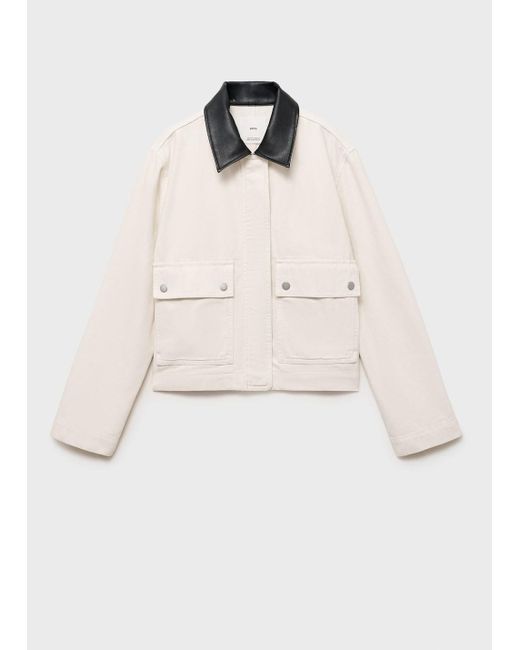 Mango Natural Denim Parka With Contrasting Collar
