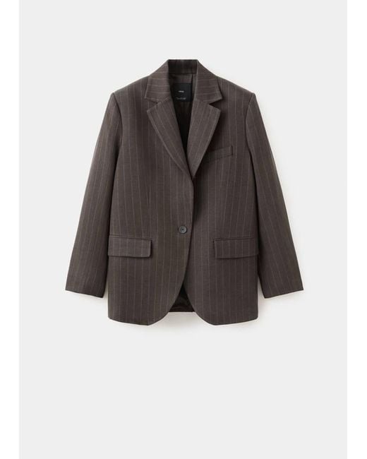 Mango Black Pinstripe Suit Blazer