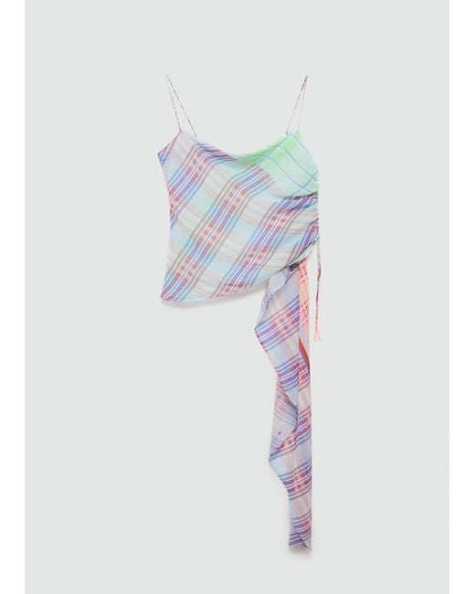 Mango Multicolor Asymmetrical Ruffle Top