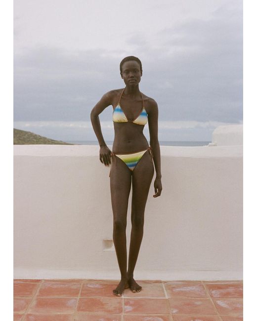 Mango Blue Gradient-Effect Bikini Top