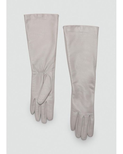 Mango Black Leather Long Gloves