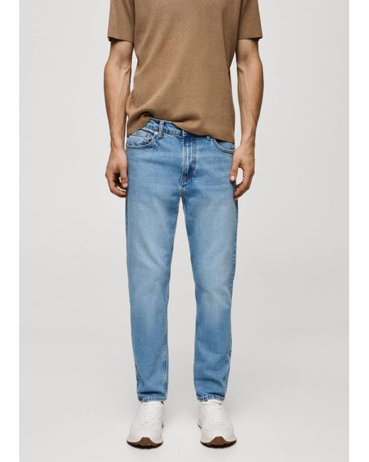 Mango Blue Ben Tapered Fit Jeans Medium for men