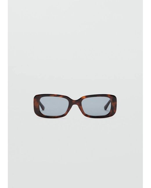 Mango Brown Rectangular-Frame Sunglasses
